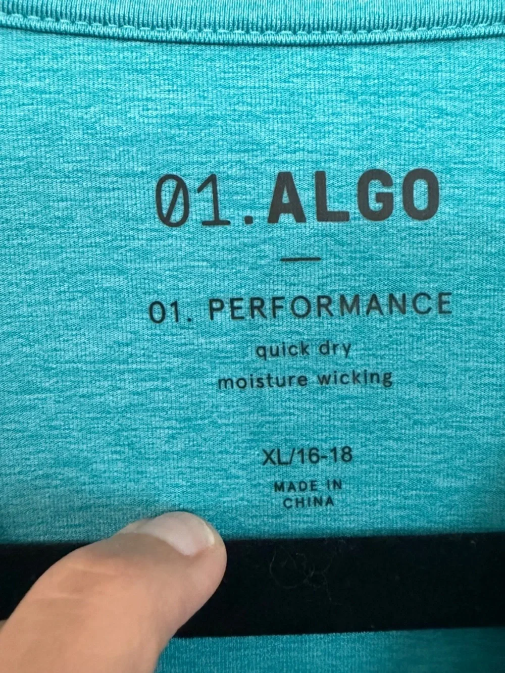 01. Algo Boys Long Sleeve Aqua Blue Performance Moisture Wicking Shirt Sz XL NWO